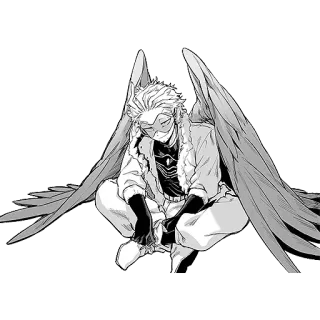 😏 Hawks My Hero Academia anime, manga, superhero, wings, pro hero whatsapp sticker