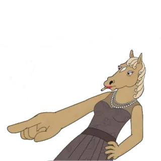 👵 Princess Carolyn BoJack Horseman kartun, binatang, kuda, acara TV, menunjuk whatsapp sticker