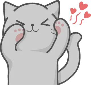 😘 Katze, süß, Herzen, Tier, Liebe, Cartoon telegram sticker