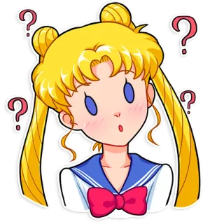 🙄 Sailor Moon Sailor Moon, anime, cartoon, question mark, blonde, shocked, confused telegram sticker