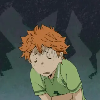 🍜 Shoyo Hinata Haikyuu!! Anime, Haikyuu, Shoyo Hinata, Desenho animado, Vôlei, Preocupado telegram sticker