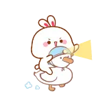 🏃♀️ coelho, pato, fofo, desenho animado, animal, adesivo telegram sticker