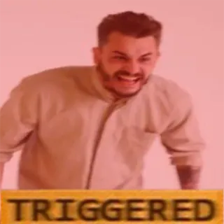 😤 TRIGGERED triggerato, meme, arrabbiato, espressione, reazione whatsapp sticker