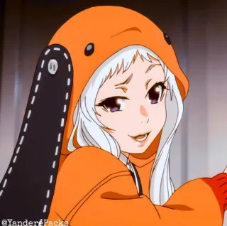 🥢 @YanderePacks anime, girl, hoodie, cartoon, yandere whatsapp sticker