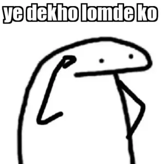 😂 ye dekho lomde ko meme, offensive, stick figure, text, internet meme telegram sticker