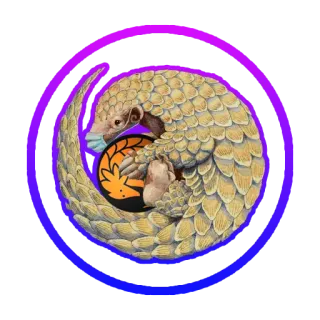😍 穿山甲, 动物, 面具, 野生动物, 可爱, 插图, 圆圈 telegram sticker