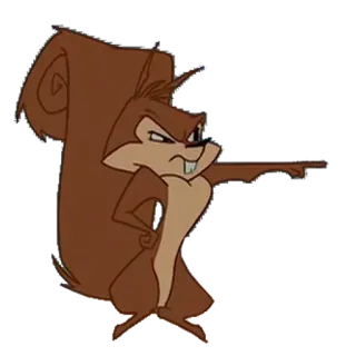 👉 desenho animado, esquilo, bravo, gesto telegram sticker