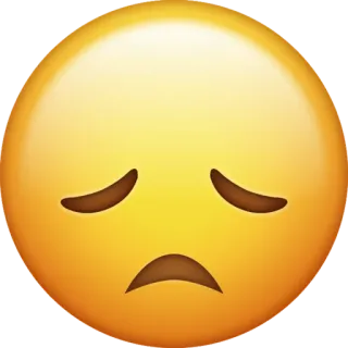 😞 traurig, emoji, verärgert, gefühl, ausdruck, gesicht whatsapp sticker
