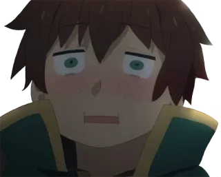 😢 Kazuma KonoSuba 动漫, 困惑, 表情, 搞笑, 尴尬 telegram sticker