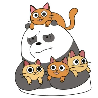 🐱 Kartun, Panda, Kucing, Lucu, Binatang telegram sticker