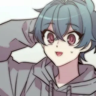 💬 Anime, Lindo, Chico, Sudadera con capucha, Personaje, Arte telegram sticker