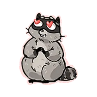 😍 gấu mèo, động vật, hoạt hình, tình yêu, trái tim, dễ thương, mặt nạ telegram sticker