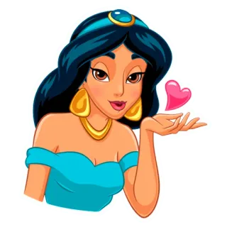 😘 Jasmine Aladdin jaśmina, księżniczka, disney, kreskówka, serce telegram sticker