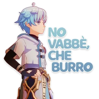 😃 NO VABBÈ, CHE BURRO italienisch, unmöglich, was für ein Idiot, ausdruck, aufkleber telegram sticker