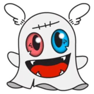 🙂 dessin animé, monstre, fantôme, mignon, kawaii telegram sticker