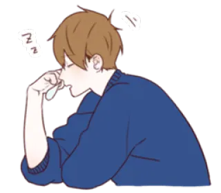 😰 sleepy, tired, exhausted, anime, cartoon, sleep, nap whatsapp sticker