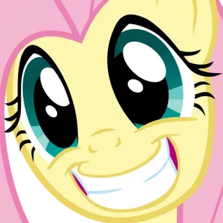 😄 Fluttershy My Little Pony Desenho animado, Pônei, Animal, Sorriso, Alegre telegram sticker