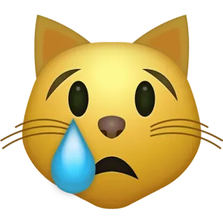 😿 cat, emoji, sad, crying, tears, emoticon, animal telegram sticker