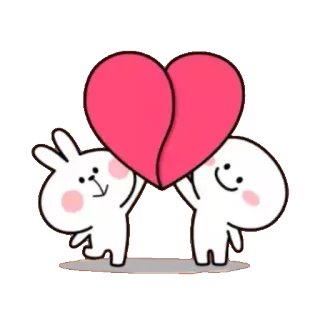 💚 сердце, мультфильм, любовь, милый, дружба, отношения whatsapp sticker
