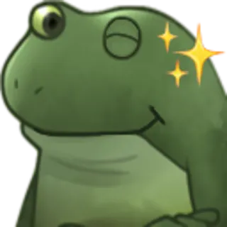 😉 rana, brillo, verde, animal, lindo whatsapp sticker