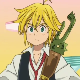 🥟 Meliodas Seven Deadly Sins アニメ, メリオダス, 七つの大罪, 武器, 漫画, キャラクター whatsapp sticker