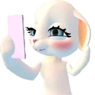 😇 Мультфильм, Кролик, Селфи, Милый, Животное, Персонаж whatsapp sticker