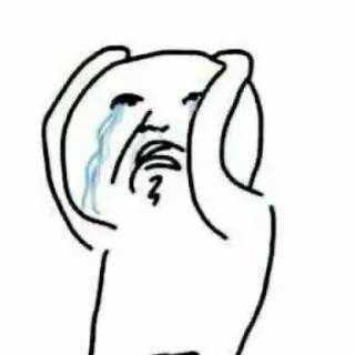 😭 piangere, triste, arrabbiato, meme, disegno telegram sticker