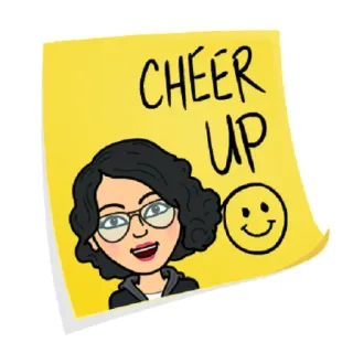 😃 CHEER UP animar, positivo, ánimo, bitmoji, amarillo, cara, feliz telegram sticker