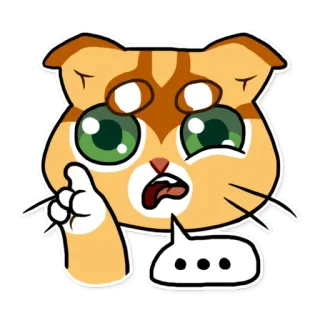 😨 gato, pegatina, emoji, animal, dibujo animado whatsapp sticker