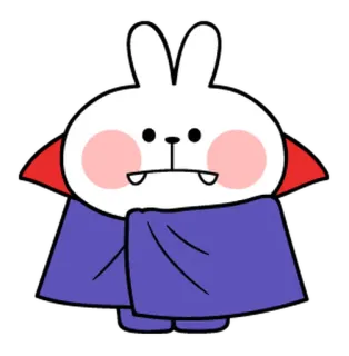 👻 królik, wampir, zajączek, słodki, kreskówka, halloween telegram sticker