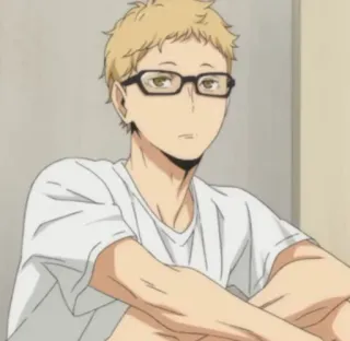 ✨ Kei Tsukishima Haikyuu!! anime, character, glasses, tsukishima kei, haikyuu telegram sticker