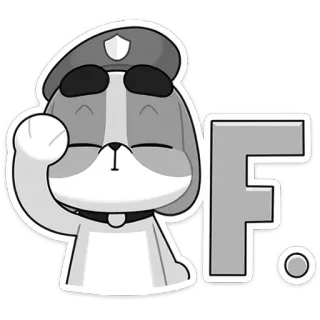 🫡 F. dog, emoji, cartoon, police, animal, officer telegram sticker