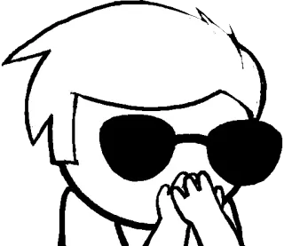 🤐 Dave Strider Homestuck Dave Strider, Homestuck, Charakter, Sonnenbrille, weiß, schwarz whatsapp sticker
