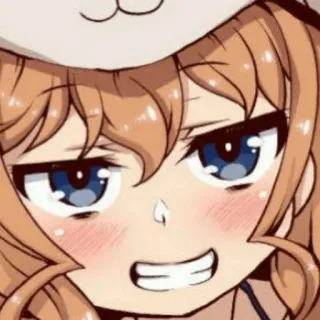 😏 애니메이션, 만화, 귀여운, 여자, 고양이 귀, 웃음 telegram sticker