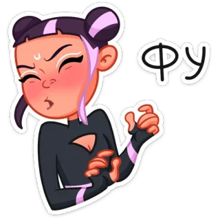 🤢 ФУ dibujo animado, chica, disgusto, expresión, ruso telegram sticker