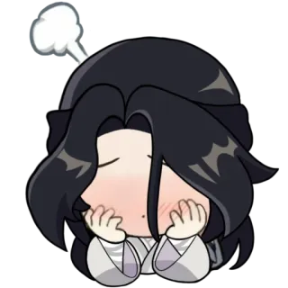 😳 การ์ตูน, อนิเมะ, จิบิ, น่ารัก, เหนื่อย, นอนหลับ, หน้าแดง telegram sticker