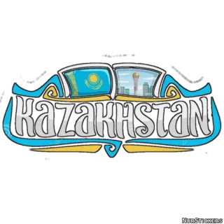 🇰🇿 Kazakhstan land, flagge, asien, astana, reisen telegram sticker