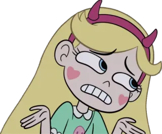 🤔 Star Butterfly Star vs. the Forces of Evil การ์ตูน, ตลก, สับสน, ยักไหล่, ตัวละคร telegram sticker