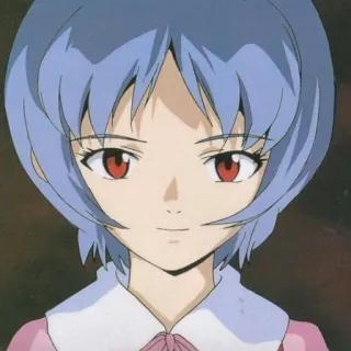 🙂 Rei Ayanami Neon Genesis Evangelion アニメ, キャラクター, 綾波レイ, エヴァンゲリオン, 青髪, 赤い目, 漫画 telegram sticker