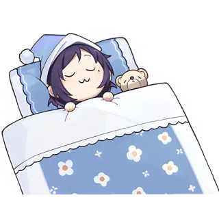 😴 спать, аниме, кровать, милый, мультфильм, сонный telegram sticker