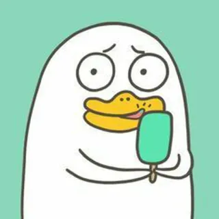 🐣 เป็ด, ไอศกรีม, การ์ตูน, น่ารัก, ไอติม telegram sticker