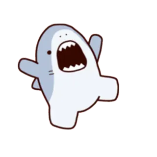 😱 shark, cartoon, animal, sea creature, cute telegram sticker