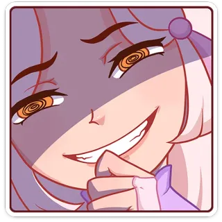 😈 Аниме, Манга, Мультфильм, Лицо, Улыбка, Жуткий telegram sticker