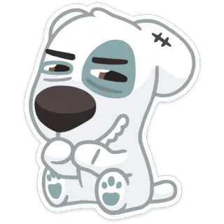 😡 perro, dibujo animado, animal, pegatina, blanco telegram sticker