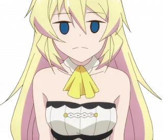 😑 anime, blonde, girl, bored telegram sticker