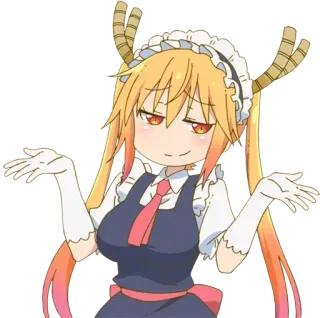🤐 Tohru Miss Kobayashi's Dragon Maid Anime, Maid, Dragão, Fofo, Chibi telegram sticker