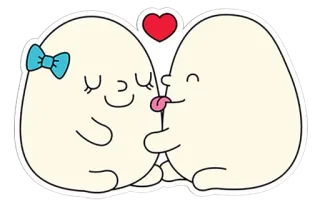 😛 卡通, 爱, 可爱, 心, 亲吻, 浪漫 telegram sticker