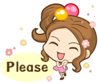 🌸 Please dễ thương, cô gái, hoạt hình, yêu cầu, kawaii, van xin telegram sticker