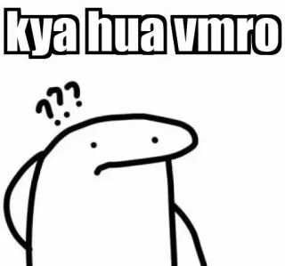 🤔 kya hua vmro meme, question, confused, stick figure, hindi telegram sticker