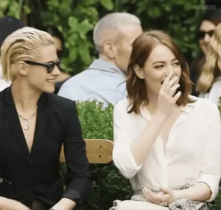 😁 Emma Stone, Kristen Stewart celebrities, actresses, friendship, women, fashion, red carpet telegram sticker